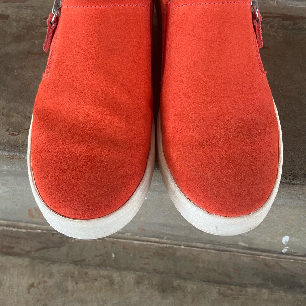 Clarks Layton Step Orange Suede Platform Shoes - Picture 4 of 7